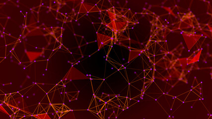 Poster - Connections system.Big data digital background. 3d rendering.
