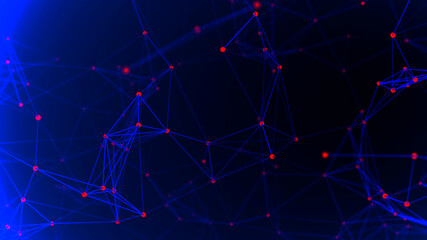 Poster - Connections system.Big data digital background. 3d rendering.