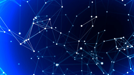 Poster - Connections system.Big data digital background. 3d rendering.