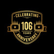© JohnyBlack - 106 years anniversary celebration shield design template. Vector and illustration.