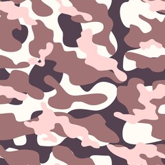 pink army camouflage vector seamless pattern