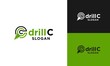 © ArtJIC 99 - drill letter C logo prefix, drill icon with letter combination, design logo, vector