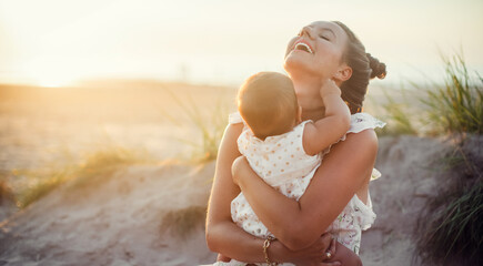 happy mother with her newborn baby