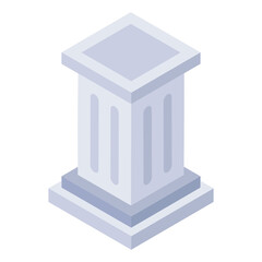 Sticker - 
A vintage column building icon in isometric style

