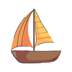 Sticker - sailboat ship travel isolated icon