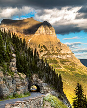Views From The Hidden Trail In Glacier National Park In Montana During Summer. Wild Flowers, Towering Bear Hat Mt And Mt . Reynolds Can Be Seen In This Hike.