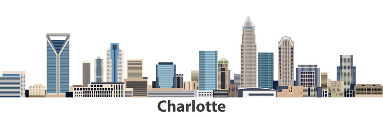 Poster - Charlotte city skyline vector illustration