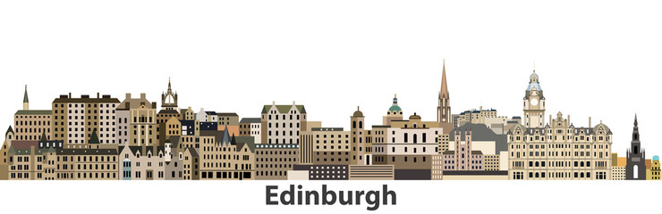 Fototapete - Edinburgh city skyline vector illustration