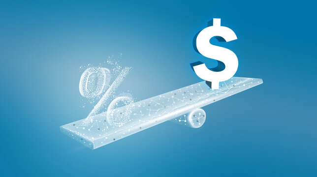 business concept dollar and percent sign