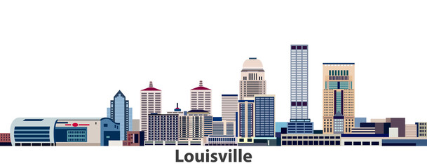 Fototapete - Louisville city skyline vector illustration