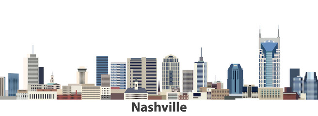 Fototapete - Nashville vector city skyline