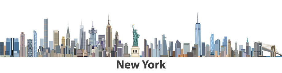 Fototapete - New York vector city skyline