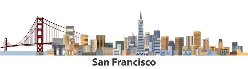 Fototapete - San Francisco city skyline vector illustration