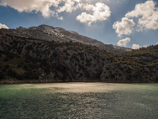 Wall Mural - Mirador des Gorg Blau, near the Embassament de Cúber, Reservoir in the Serra de Tramuntana mountain range near Mallorca's highest peak.