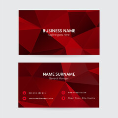 Wall Mural - Red geometric business card template