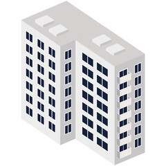 Wall Mural - isometric gray building style icon