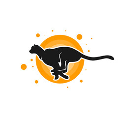 Poster - running cheetah animal logo