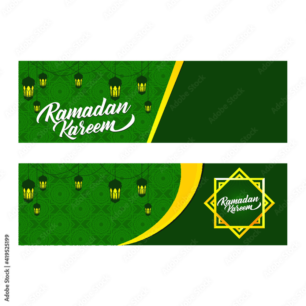 Banner template and background design with a Ramadan theme Stock Vector ...