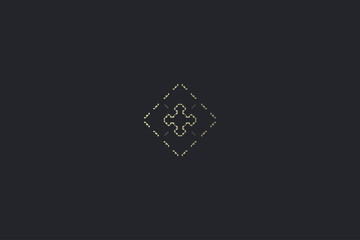 Abstract Gold Luxury Scandanavian Vintage Symbol on Dark Background Logo Template