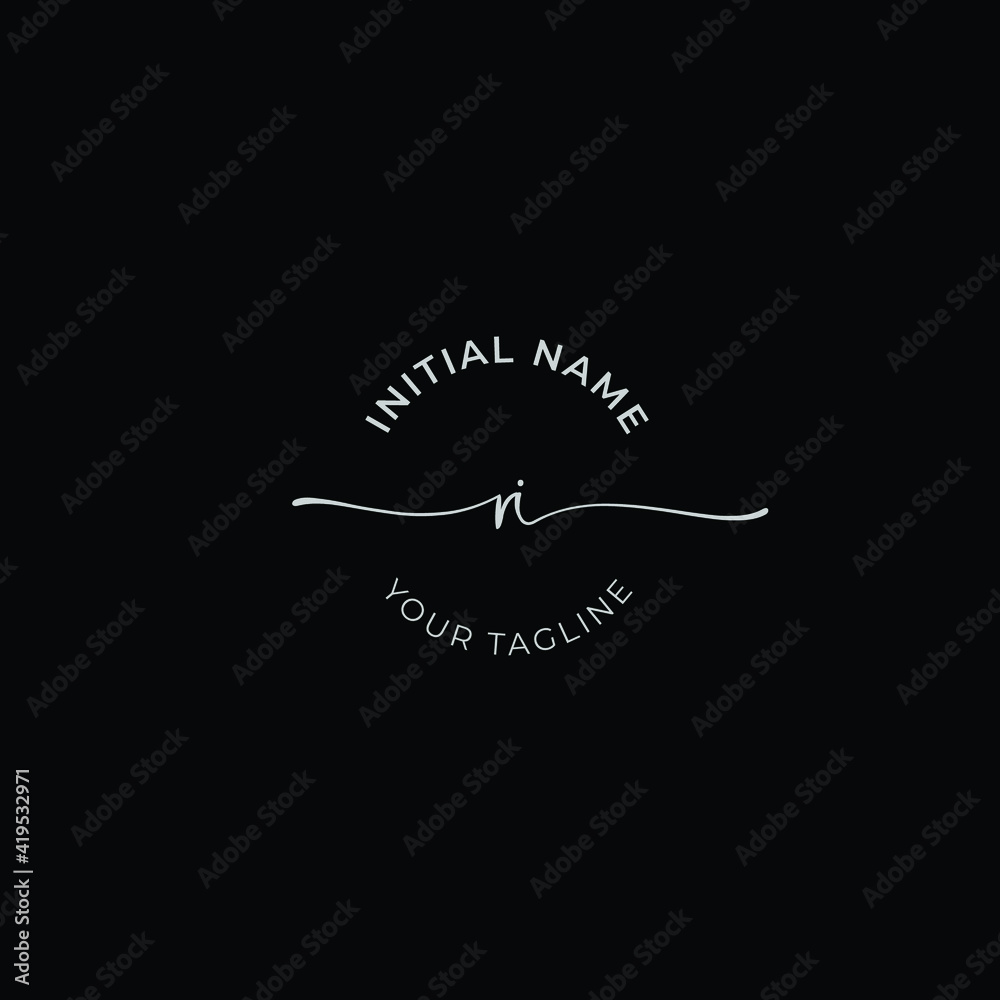 Ri Lettering ri Initial handwriting signature logo vector. Hand lettering for ...
