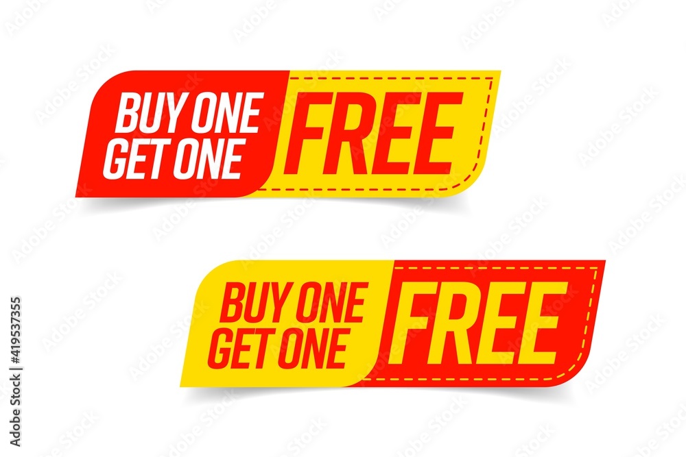Buy one get one free bogo template voucher or coupon set. Special shop store discount tag, buy-one-get-one-free-bogo-template-voucher-or-coupon-set-special-shop-store-discount-tag