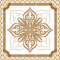 Poster - Fantastic flower ornament. Beautiful vector pattern. Design can be used for Scarf, Card, bandana print, kerchief design, napkin