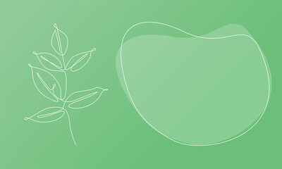 Aufkleber - Nature template presentation design with branch leaves. Template for web banner with botany plants tematic. Vector illustration