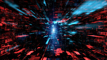 Poster - digital cyberspace and digital data network connections concept. transfer digital data hi-speed inte