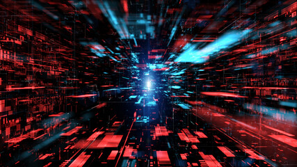 Poster - digital cyberspace and digital data network connections concept. transfer digital data hi-speed inte