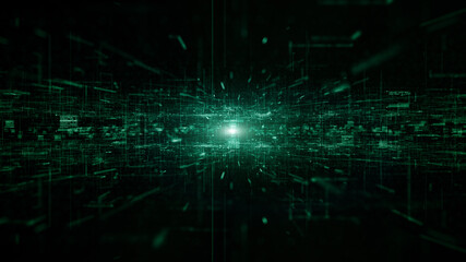 Poster - digital cyberspace and digital data network connections concept. transfer digital data hi-speed inte