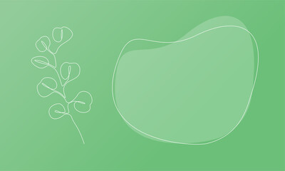 Aufkleber - Nature template presentation design with silver eucalyptus. Template for web banner with botany plants tematic. Vector illustration