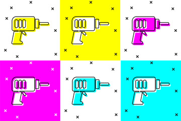 Sticker - Set Electric drill machine icon isolated on color background. Repair tool. Vector.