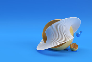 Fototapete - 3d rendering abstract background with wave line. creative architectural concept.