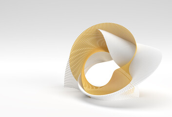 Fototapete - 3d rendering abstract background with wave line. creative architectural concept.