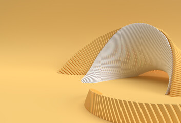 Fototapete - 3d rendering abstract background with wave line. creative architectural concept.