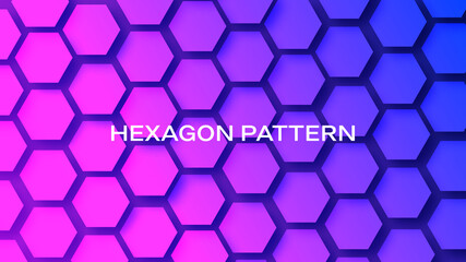 Poster - Hexagon pattern background . Colorful bright gradient texture background . 