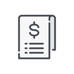 Poster - Receipt, bill and invoice color line icon. Billing document vector outline colorful sign.