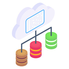 Canvas Print - 
Icon of cloud backup in modern isometric design

