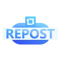 Poster - Repost millennial icon. Cartoon of repost millennial vector icon for web design isolated on white background