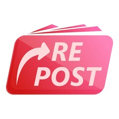 Poster - Repost cellphone icon. Cartoon of repost cellphone vector icon for web design isolated on white background