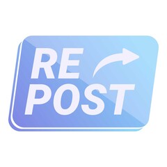 Poster - Repost tag icon. Cartoon of repost tag vector icon for web design isolated on white background