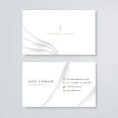 Wall Mural - white curve layer business card template vector