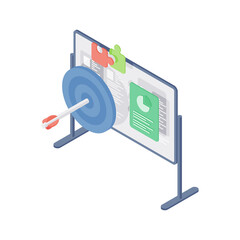Poster - whiteboard with data and target with arrow