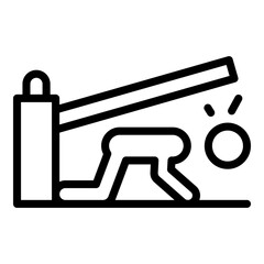 Poster - Careless person parking barrier icon. Outline careless person parking barrier vector icon for web design isolated on white background