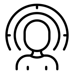 Poster - target audience icon. outline target audience vector icon for web design isolated on white backgroun
