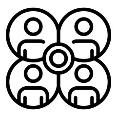 Poster - Service target audience icon. Outline service target audience vector icon for web design isolated on white background