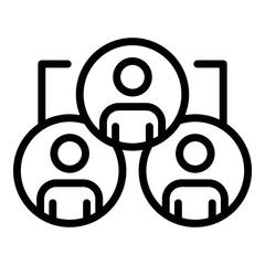 Poster - people target audience icon. outline people target audience vector icon for web design isolated on w