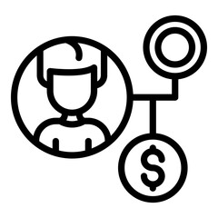 Poster - Scheme target audience icon. Outline scheme target audience vector icon for web design isolated on white background