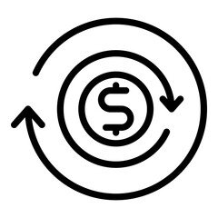Poster - Money online conversion icon. Outline money online conversion vector icon for web design isolated on white background