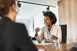 © bnenin - Business meeting. People having fun on a business meeting, portrait.